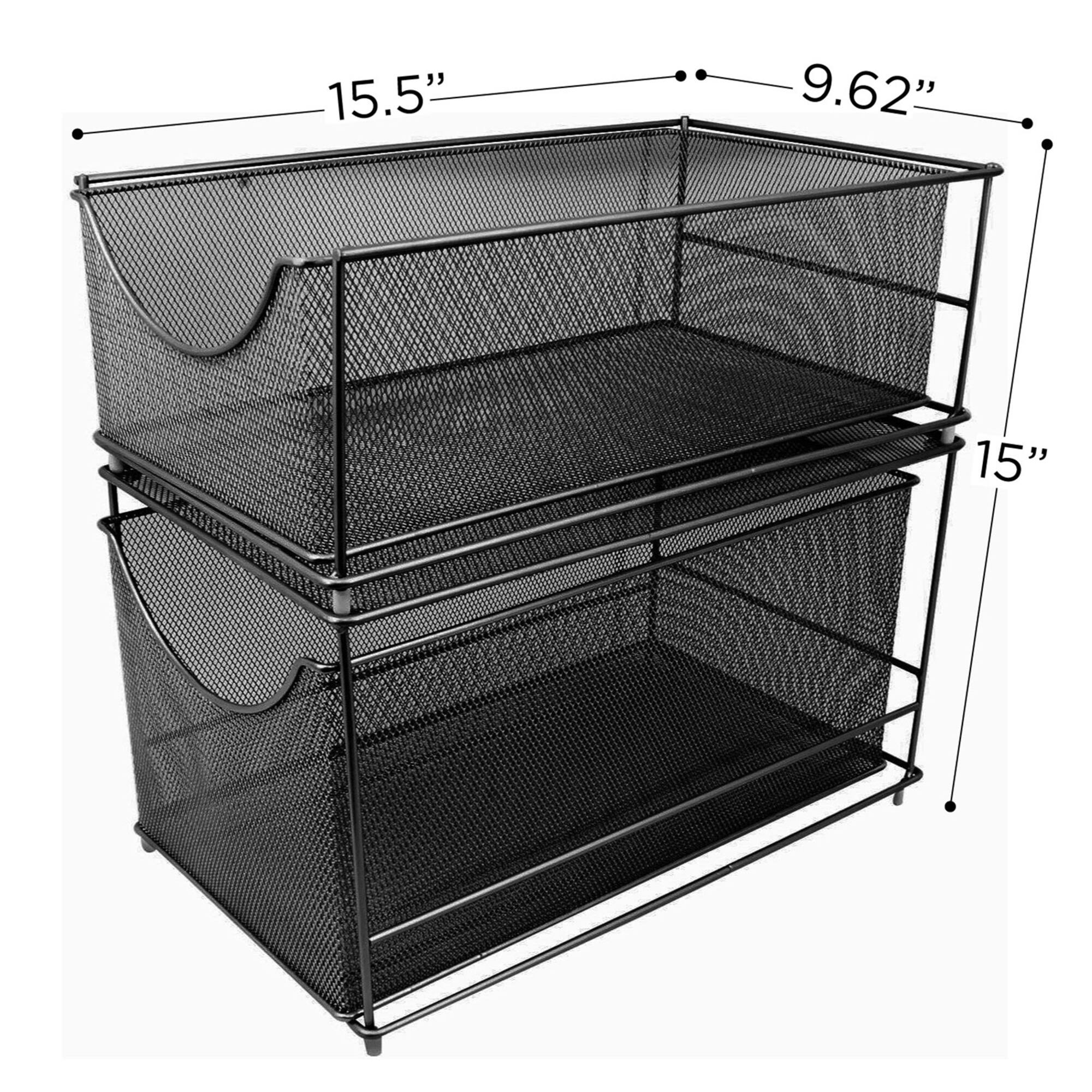 Sorbus 2-Tier Sliding Mesh Basket Drawer